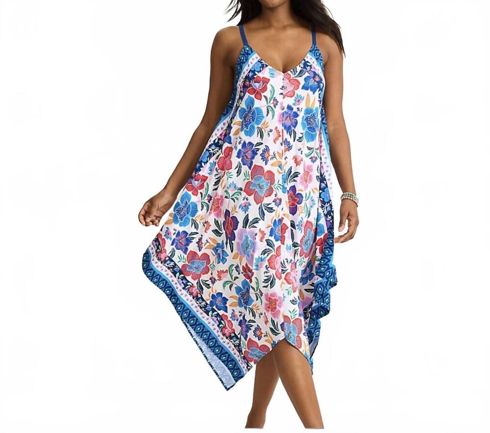 NEW TOMMY BAHAMA tropical flora scarf dress in coral blossom / multi